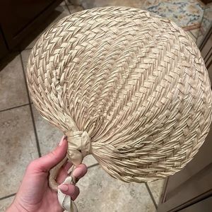 Hand-Woven Natural Raffia Fans (50)